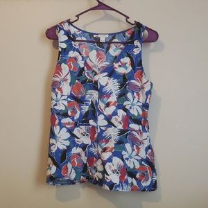 Tropical JCrew Peplum Top